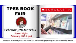 Graphic for Spring 2022 Book Fair at TPES